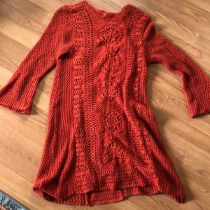 Burnt orange crochet free people dress